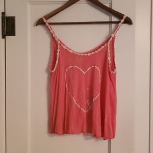 Daytrip sheer tank top with daisies XS